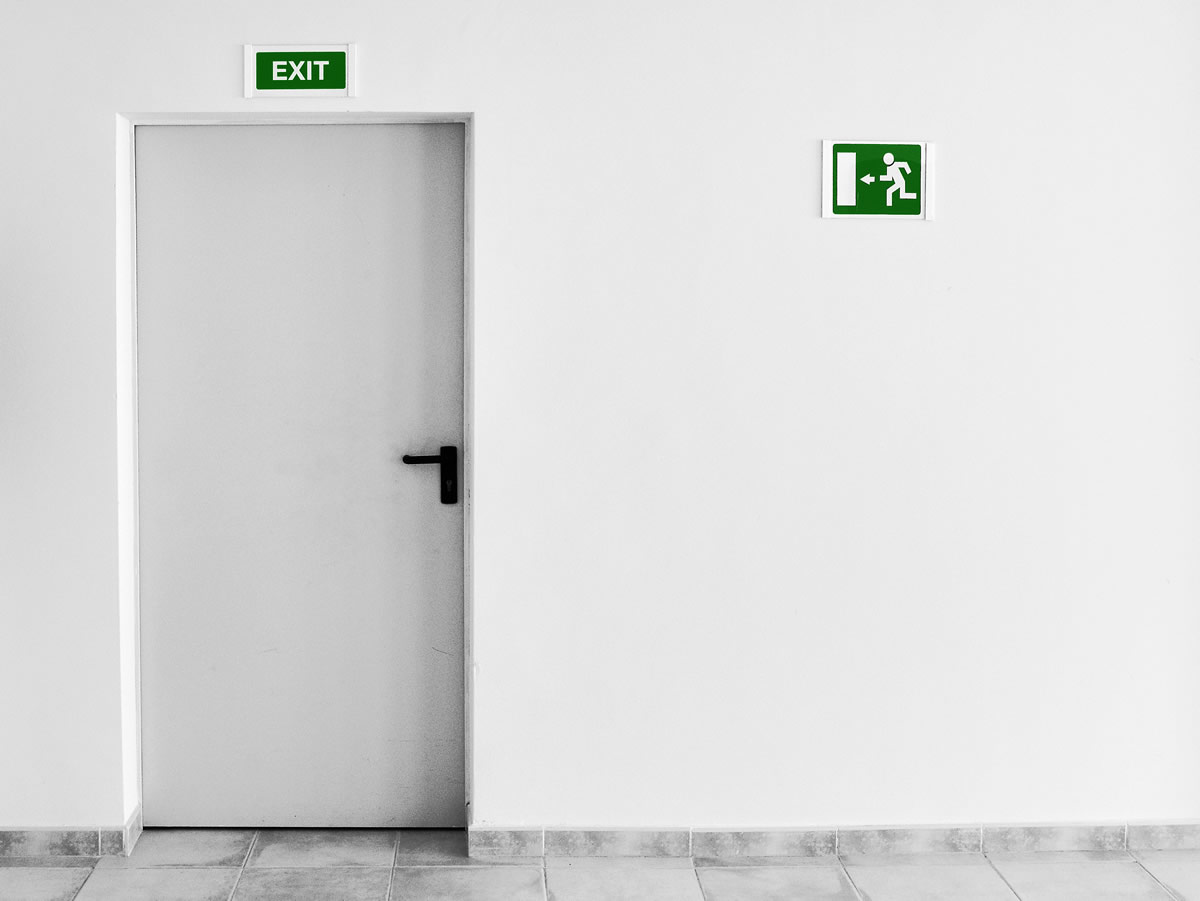 Fire door in corridor